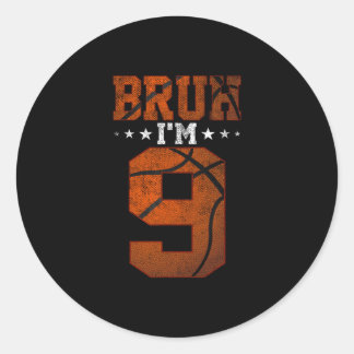 Sticker Rond Anniversaire 9 Ans Sketll Bruh J'ai 9 Ans C'est Mo
