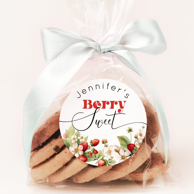 Sticker Rond Anniversaire à la fraise douce Berry (Créateur téléchargé)