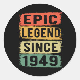 Sticker Rond anniversaire âgé de 76 ans 1949 Légende épique 76e