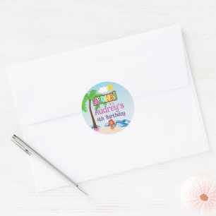 Sticker Rond Anniversaire Aloha Luau