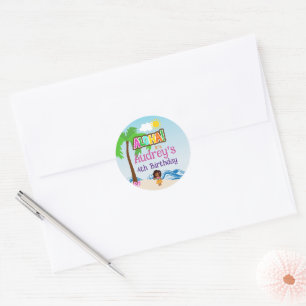 Sticker Rond Anniversaire Aloha Luau
