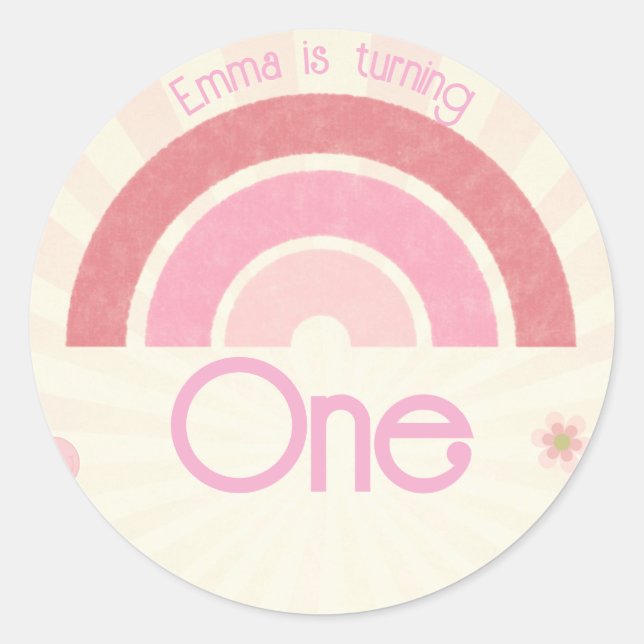 Sticker Rond Anniversaire arc-en-ciel (Devant)