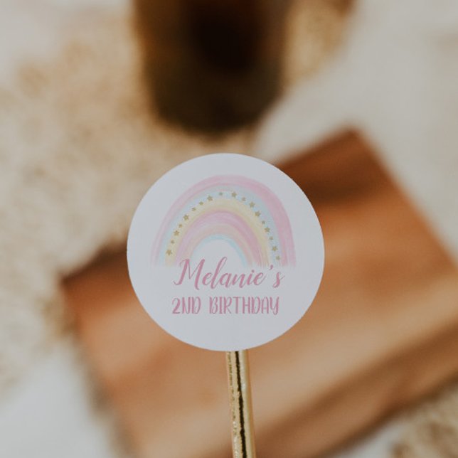 Sticker Rond Anniversaire arc-en-ciel (Créateur téléchargé)