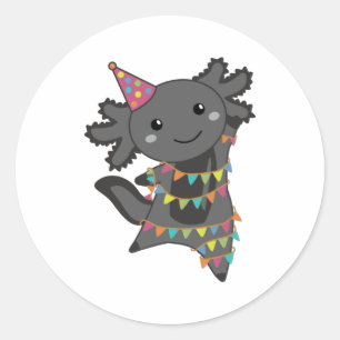 Sticker Rond Anniversaire Axolotl Garland