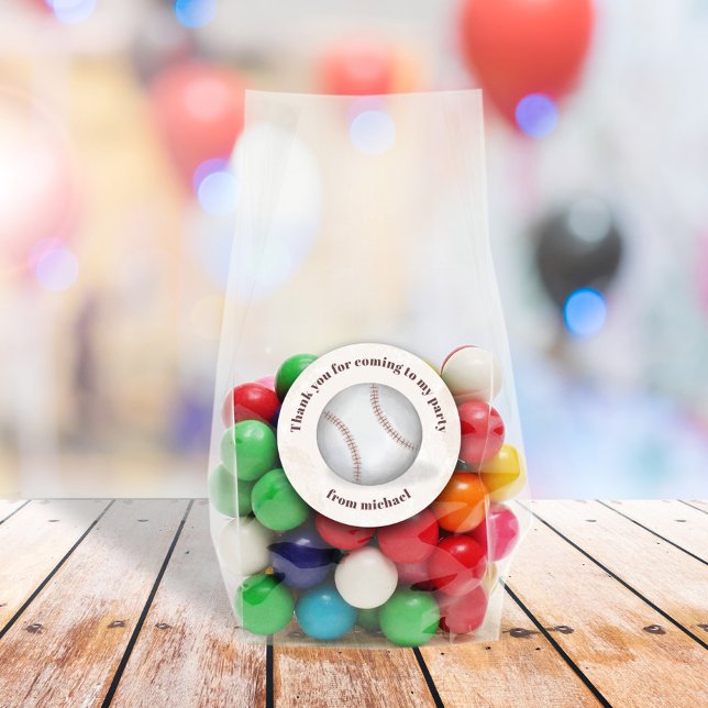 Sticker Rond Anniversaire Baseball Vintage All Star Merci (Créateur téléchargé)