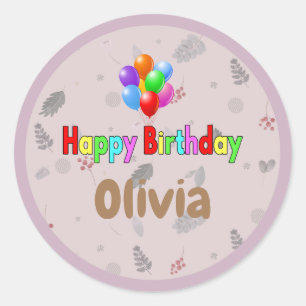 Sticker Rond Anniversaire Bliss : Classic Joyeux Anniversaire S