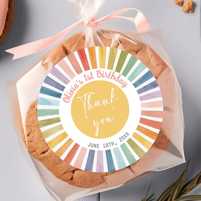 Sticker Rond Anniversaire Boho Sunshine (Créateur téléchargé)