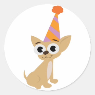 Sticker Rond Anniversaire Chihuahua