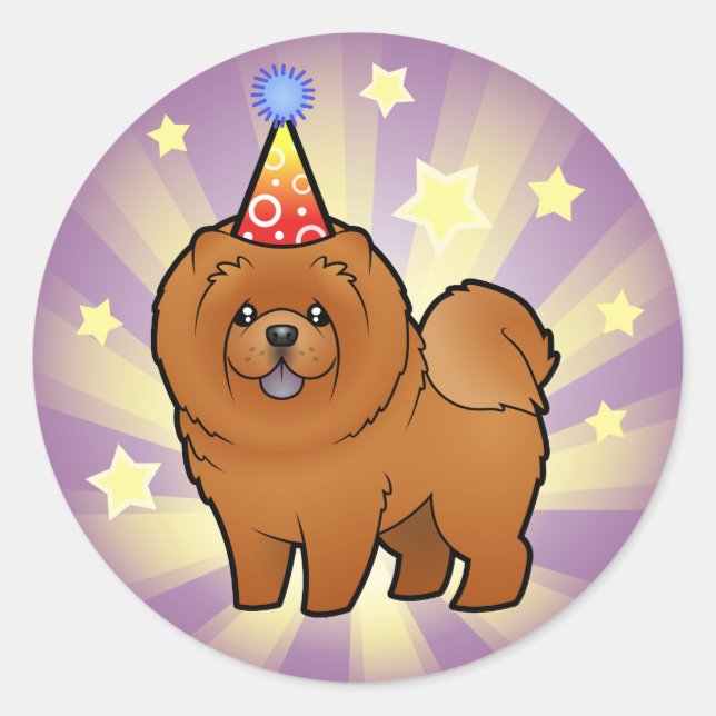 Sticker Rond Anniversaire Chow Chow (Devant)