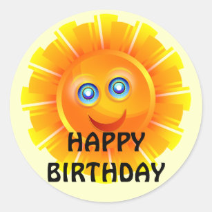 Autocollants Stickers Soleil Joyeux Anniversaire Zazzle Fr