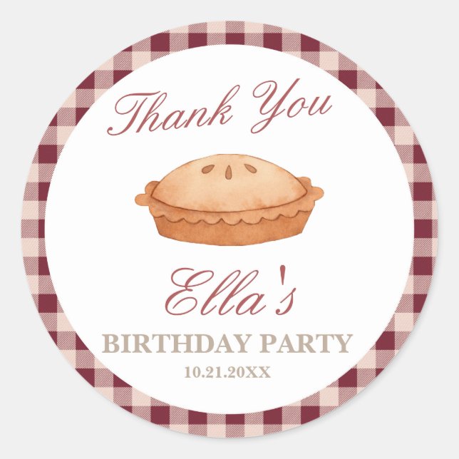 Sticker rond Anniversaire Cutie Pie (Devant)