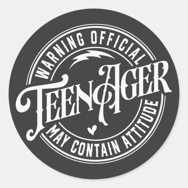 Sticker Rond Anniversaire d'adolescent  (Devant)