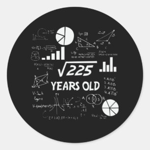 Sticker Rond anniversaire de 15 ans Geeky Math 15e anniversaire