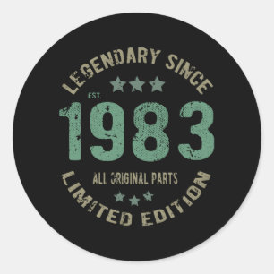 Sticker Rond anniversaire de 42 ans 1983 Légende 42e cadeau d'a