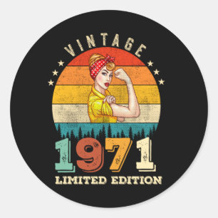 Sticker Rond anniversaire de 54 ans 1971 Vintage 54e anniversai