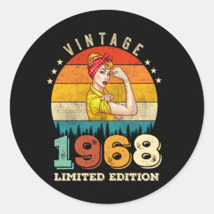 Sticker Rond anniversaire de 57 ans 1968 Vintage 57e anniversai