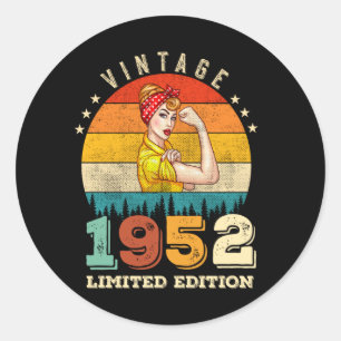 Sticker Rond anniversaire de 73 ans 1952 Vintage 73e anniversai