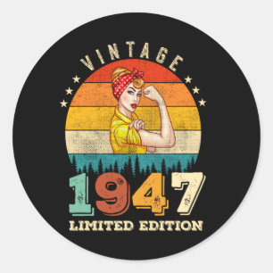 Sticker Rond anniversaire de 75 ans 1947 Vintage 75e anniversai