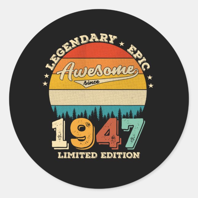 Sticker Rond anniversaire de 78 ans 1947 Magnifique 78e anniver (Devant)