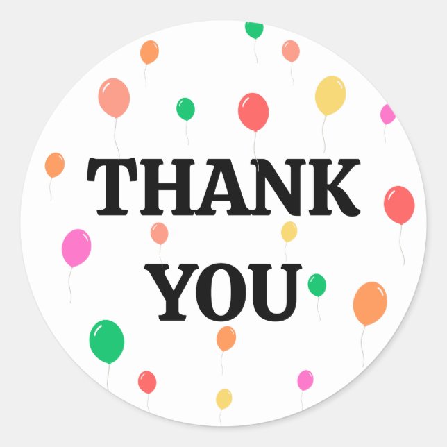 Sticker Rond anniversaire de ballon coloré joyeux (Devant)