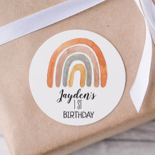 Sticker Rond Anniversaire de Boho Rainbow