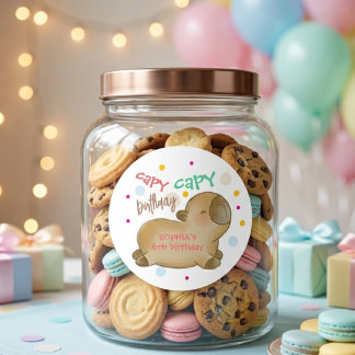 Sticker Rond Anniversaire de capy capybara