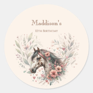 Sticker Rond Anniversaire de cheval Appaloosa