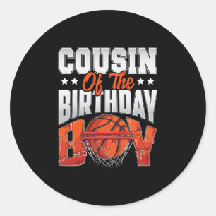 Sticker Rond Anniversaire de Cousin Sketll Garçon d'anniversair