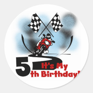 Sticker Rond Anniversaire de emballage de moto 5ème