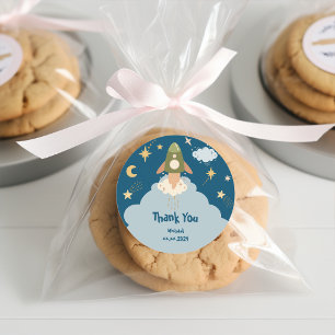 Sticker Rond Anniversaire de enfant d'aventure spatiale