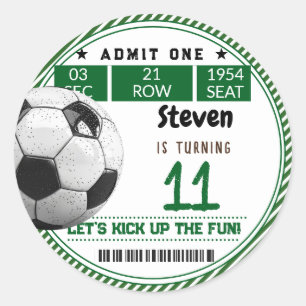 Sticker Rond Anniversaire de enfant de football