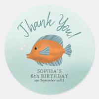 Anniversaire de enfant de Merci de poisson mignon