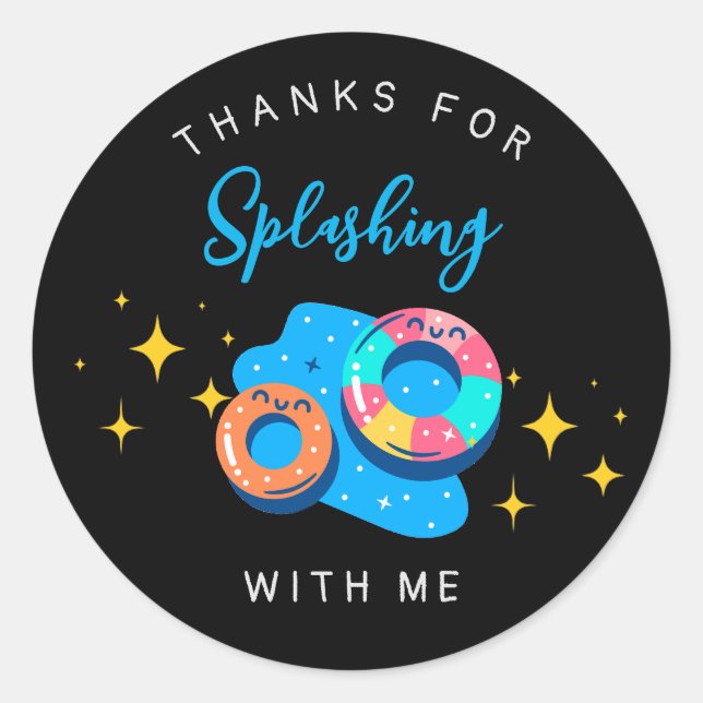 Sticker Rond Anniversaire de enfant du pool (Devant)