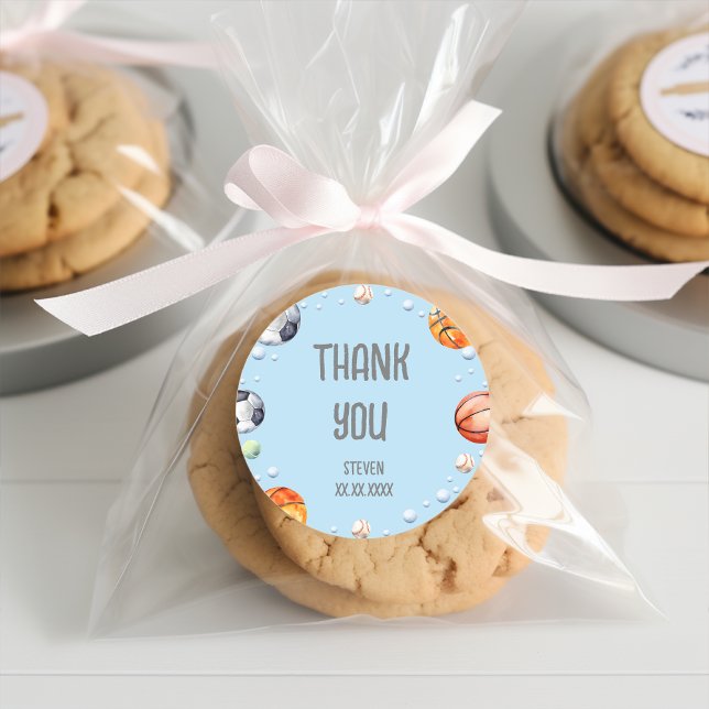 Sticker Rond Anniversaire de enfant sportif de balle (Créateur téléchargé)