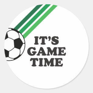 Sticker Rond Anniversaire de Football Rayures Vertes Heure de J