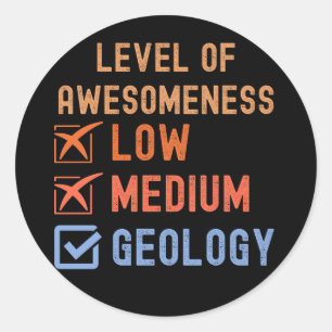 Sticker Rond Anniversaire de Géologie, Niveau de Géologie Incro