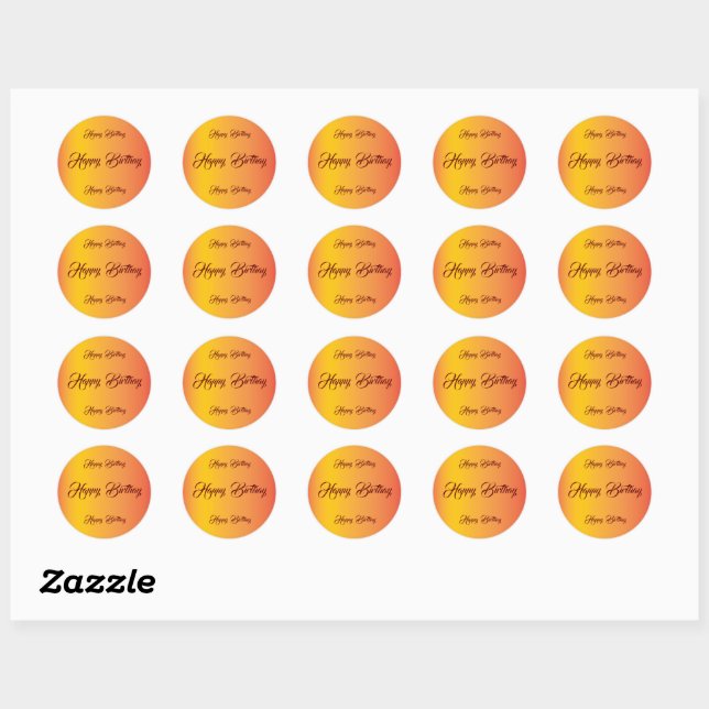 Sticker Rond Anniversaire de Gradient (Feuille)