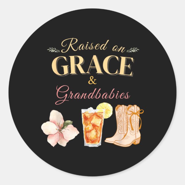 Sticker Rond Anniversaire de grand-mère fidèle du Sud (Devant)