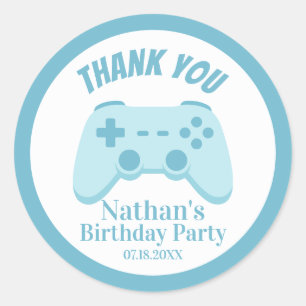 Sticker Rond Anniversaire de jeu vidéo Fête manette de jeu vi