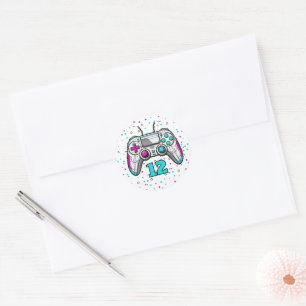 Sticker Rond Anniversaire de Joueur Niveau Supérieur – Cadeau d
