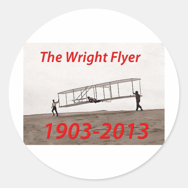 Sticker Rond Anniversaire de la circulaire Wright (1903-2013) (Devant)