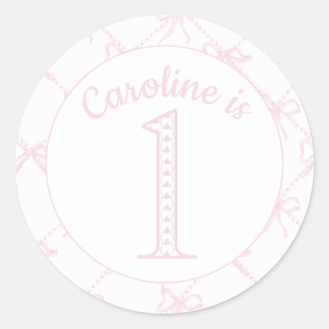 Sticker Rond Anniversaire de la cou rose personnalisée (Devant)