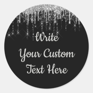 Sticker Rond Anniversaire de la fête d'anniversaire de Black & 