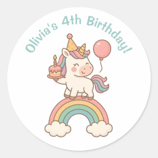 Sticker Rond Anniversaire de la licorne