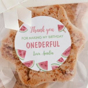 Sticker Rond Anniversaire de la pastèque d'été