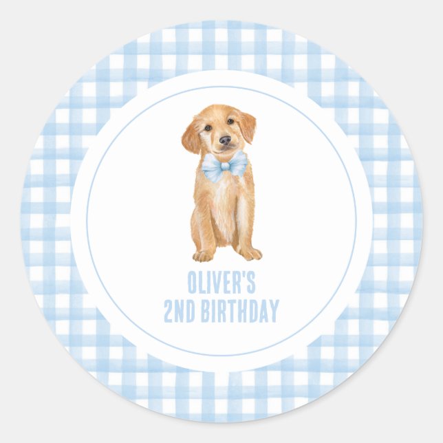 Sticker Rond Anniversaire de la preppie chienne (Devant)