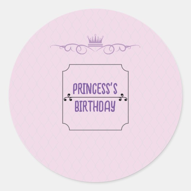 Sticker Rond Anniversaire de la princesse (Devant)