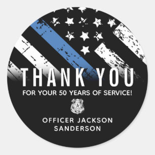 Sticker Rond Anniversaire de la retraite de la police Ligne ble