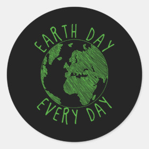 Sticker Rond Anniversaire de la Terre Sensibilisation De l'envi