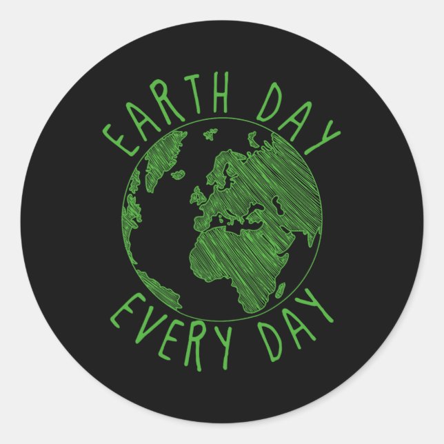 Sticker Rond Anniversaire de la Terre Sensibilisation De l'envi (Devant)